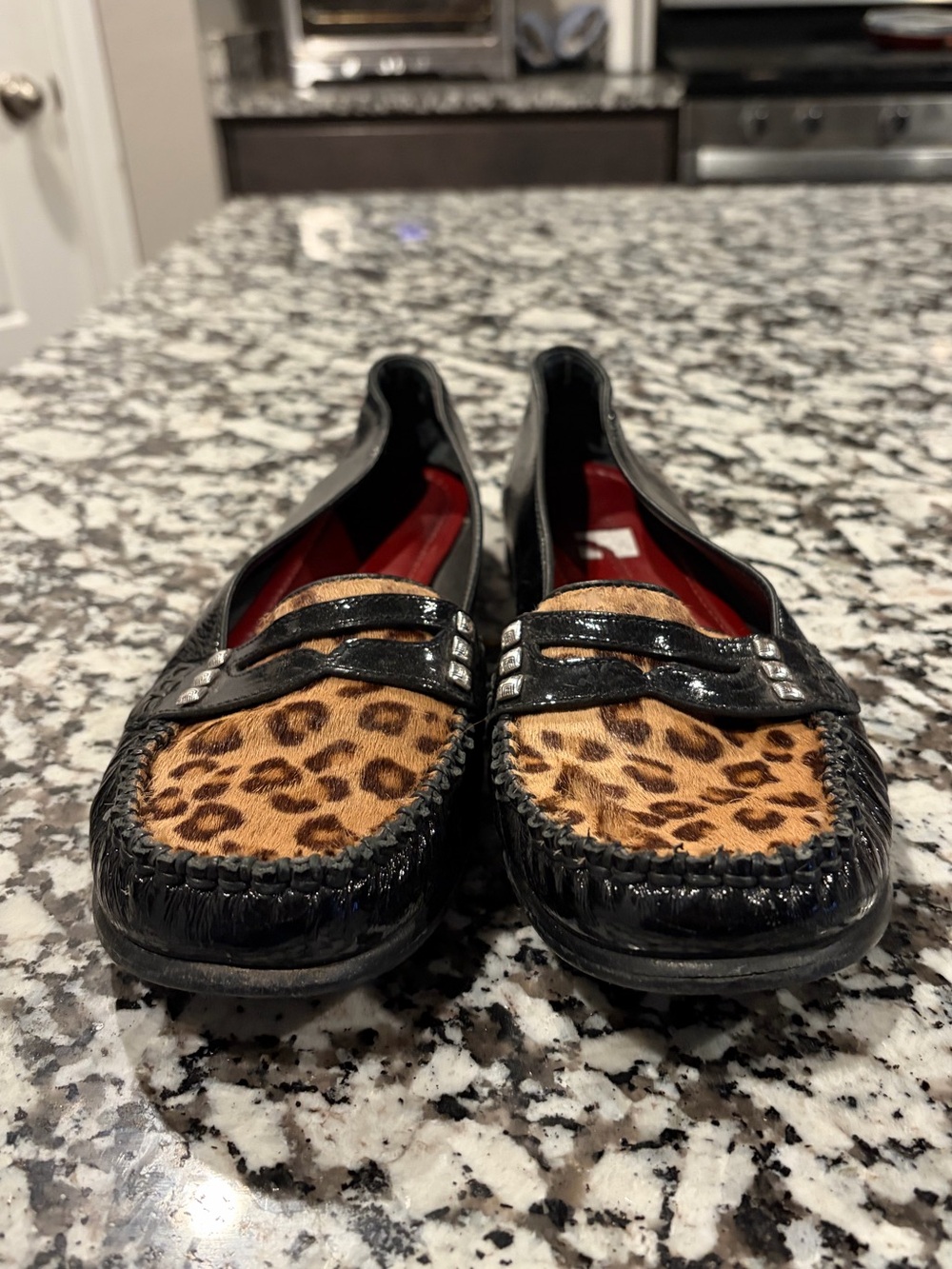 BRIGHTON Mohawk Leopard Print Calf Hair Loafers - Picture 3 of 9